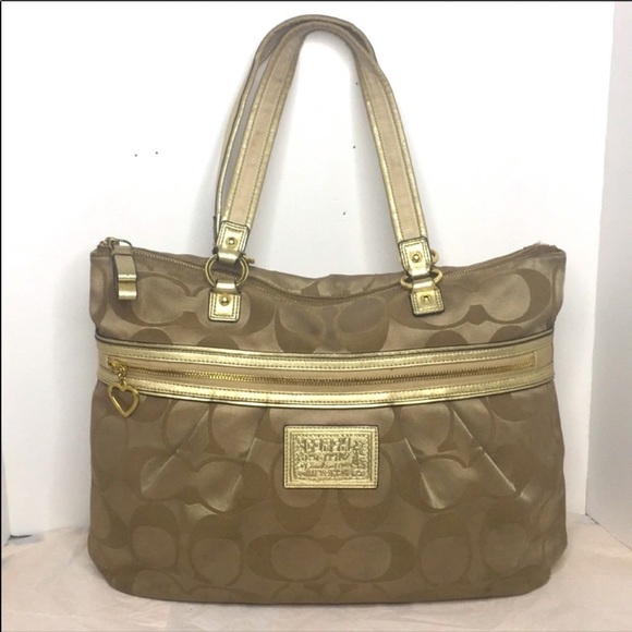 .POPPY SIGNATURE SATEEN GLAM TOTE (COACH F18351 - Picture 1 of 8